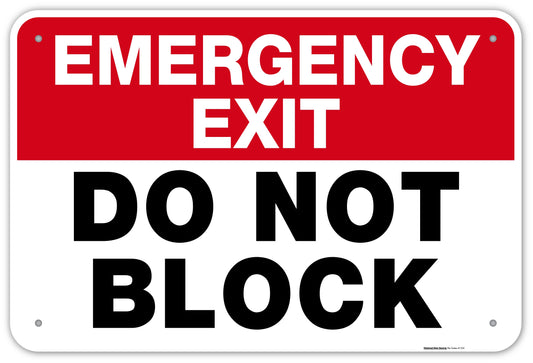 Emergency Exit Do Not Block Signs