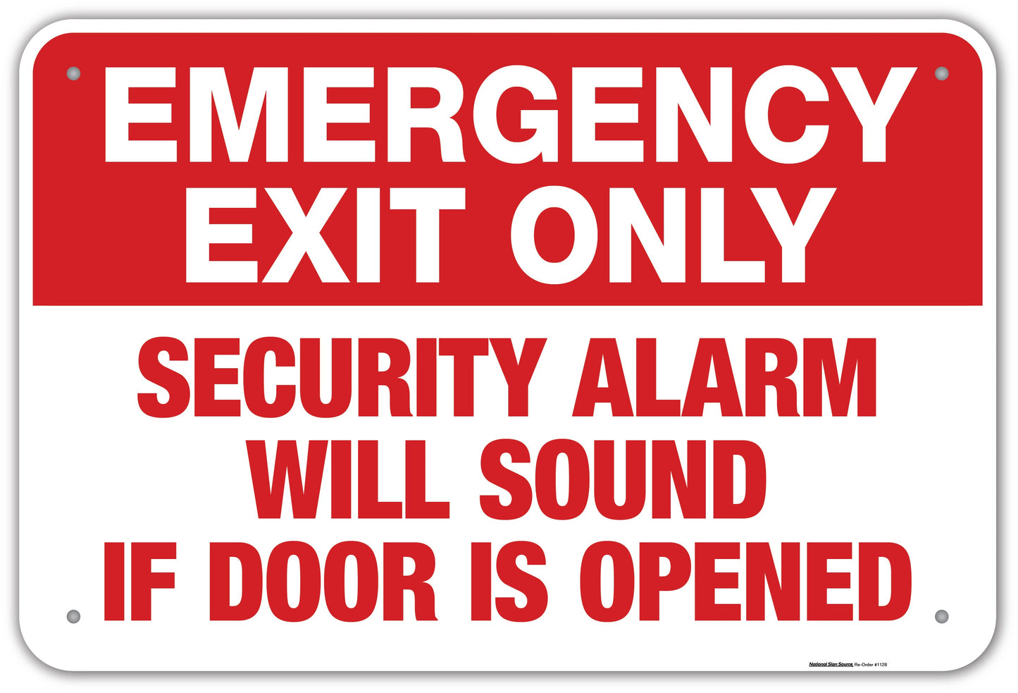 Emergency Exit Security Alarm Will Sound Signs