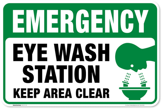 Emergency Eye Wash Station Signs